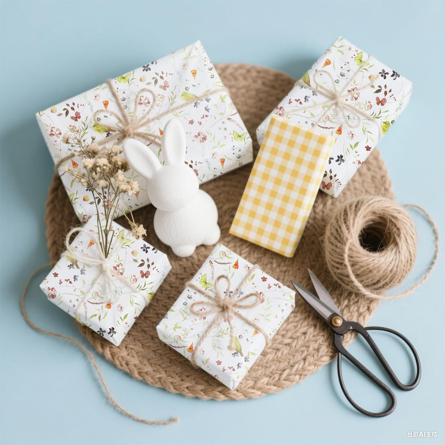 100 Sheets Floral Tissue Paper, 20X14 Inches Wildflower Gift Wrapping Paper, But