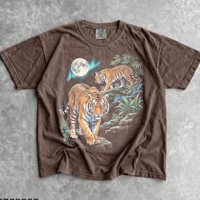 90s Tiger Habitat T-Shirt - Vintage Jungle Wildlife Shirt - Nature
