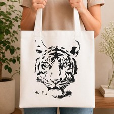 Detailed Tiger Large Reusable Wall Stencil For Painting DIY Home Decor Template