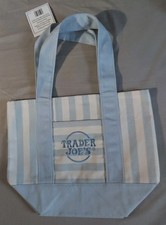 BLUE Trader Joe s Limited Edition 2026 Mini Stripe Canvas Tote Bag NEW