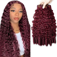 26 28 30 Inch Burmese Curly Bundles Burgundy Bundle Human Hair Burmese Curly Bu