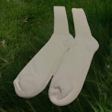 VTG Socks 13-16 Men's Crew Made in USA Acrylic Blend 80s White Thick New