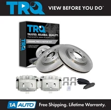 TRQ Front Brake Calipers Ceramic Pads Rotors Fits 08-10 QX56 08-11 Armada Titan