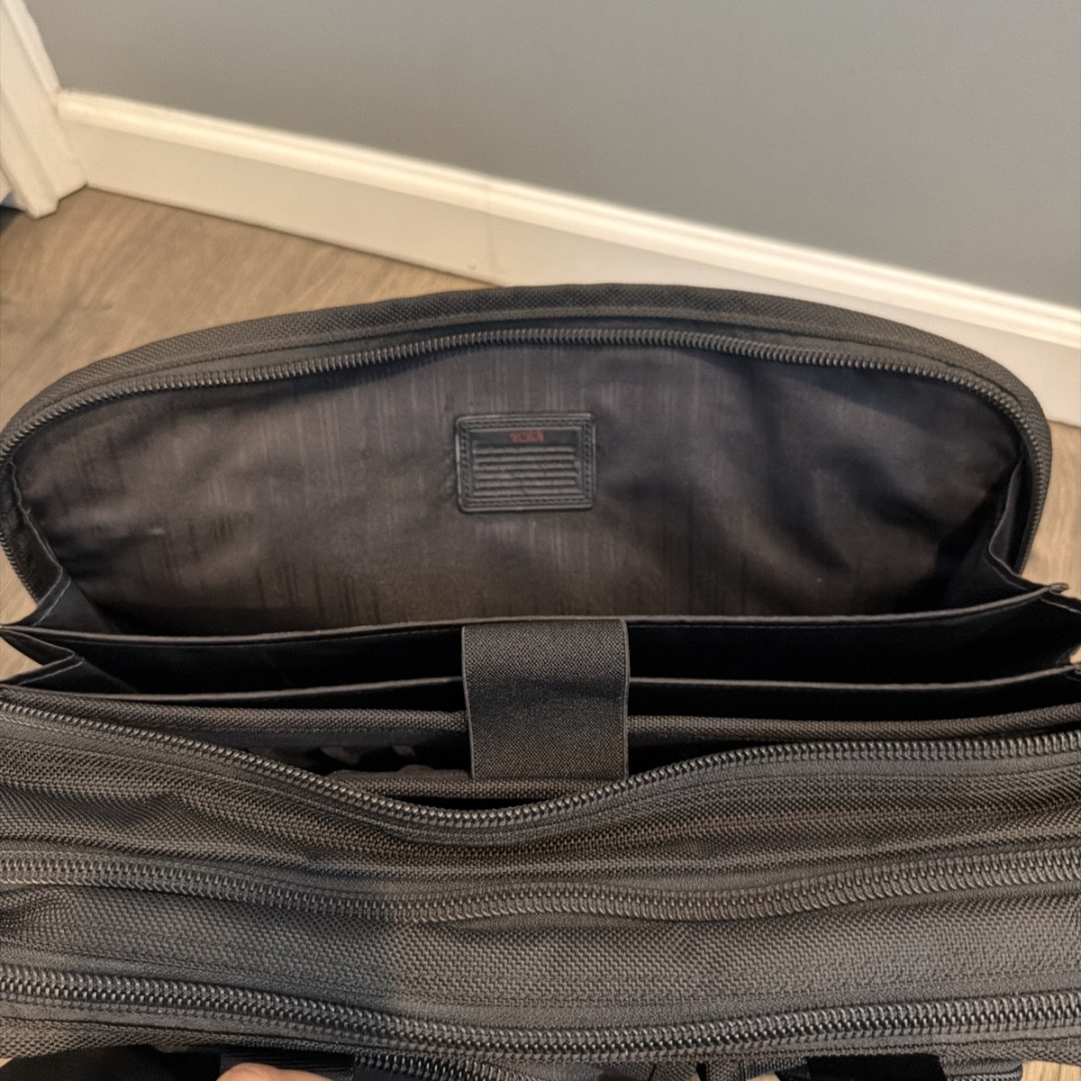 Tumi Alpha Briefcase 26141DH Black Ballistic Nylon Organizer Bag w