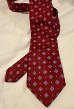 Made in the USA Nordstrom Mens Neck Tie Red Patterned 100 Silk Tie