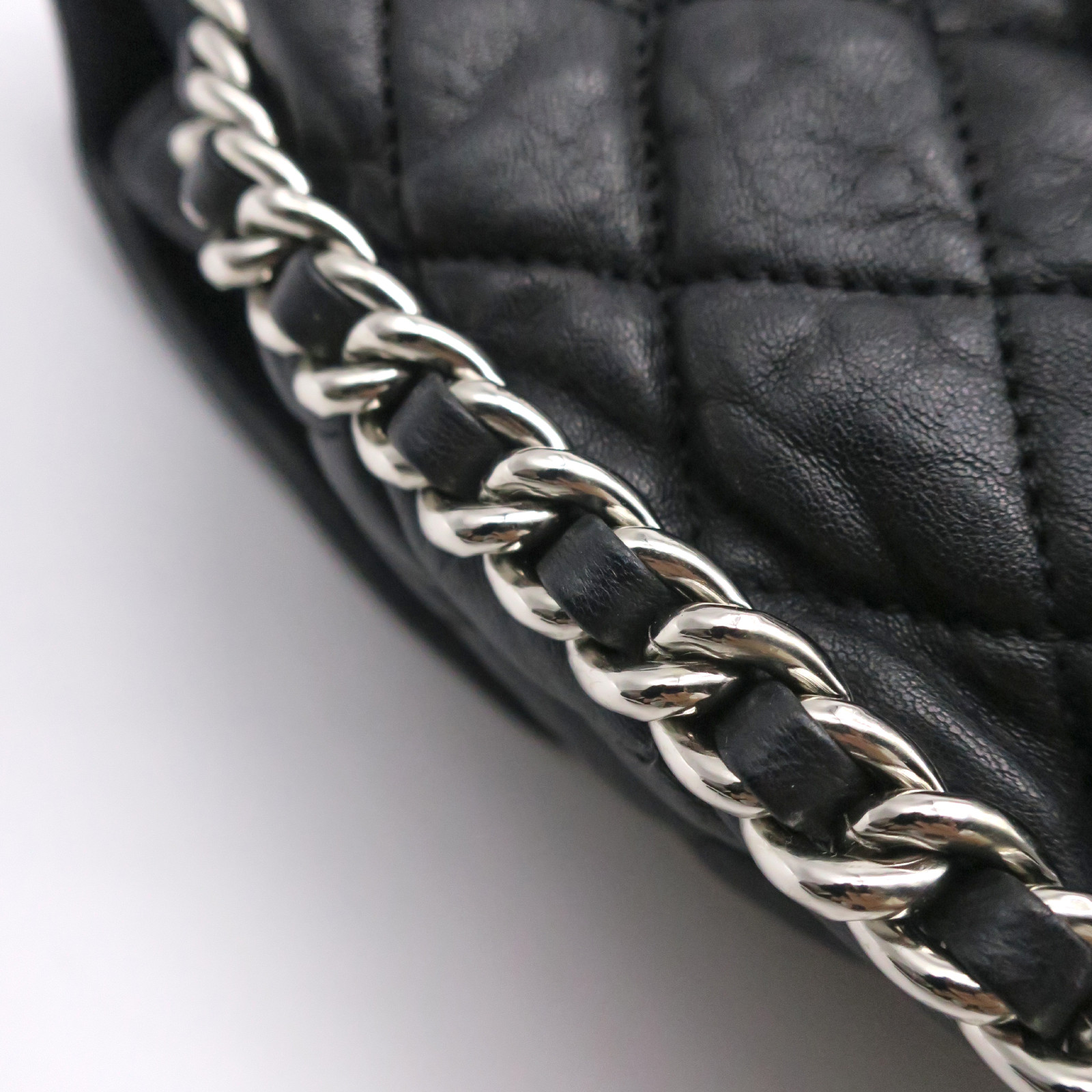 Chanel Chain Around Cloud Shoulder Bag Black Quilted Goatskin Silver Vintage Bag — image 21