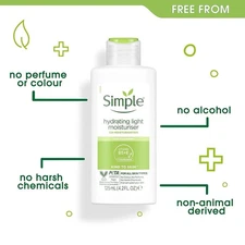 Simple Hydrating Light Moisturizer 4.2oz with Vitamin B5 & E for Sensitive Skin