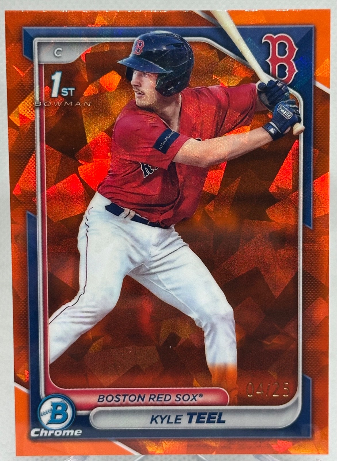 2024 Bowman Chrome 1st Kyle Teel Orange Sapphire /25 White Sox