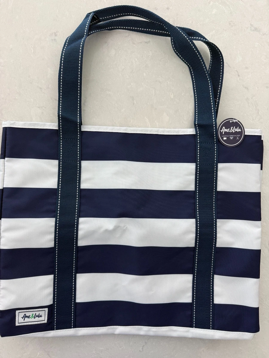 Ame & Lulu Navy & White Geometric Drawstring Backpack with Red Trim Jr. Love Tennis Backpack – Ame & Lulu main image 2