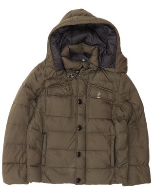 Fay Mens Hooded Padded Jacket UK 40 Large Khaki Polyamide BC01