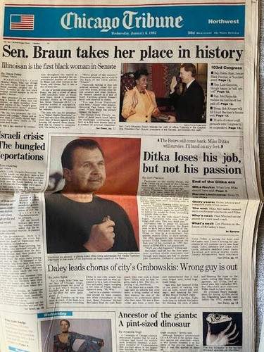 January 1993 Chicago Tribune Bears Coach Mike Ditka Loses Job & The Ditka Years