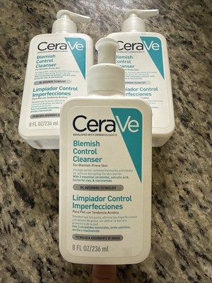 3 Pack CeraVe Blemish Control Cleanser 8oz Salicylic Acid Oil Control Acne Skin