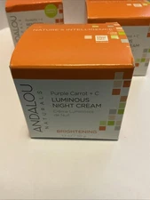 Andalou Naturals Purple Carrot + C Luminous Night Cream Brightening 1.7 Oz