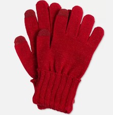 STYLE CO SHINE CABLE KNIT TECH GLOVES RED - ONE SIZE