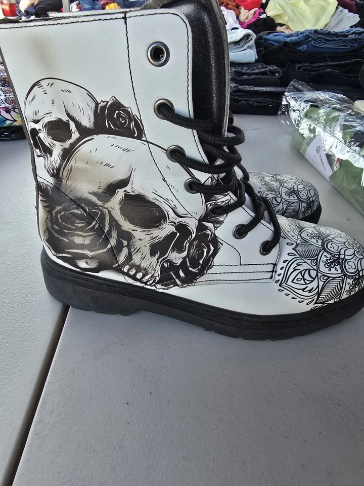 Mandala Design Lace-Up Ankle Boots - Image 2 of 4