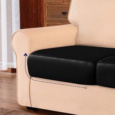 1/2/3 Seater PU Leather Sofa Cushion Cover Elastic Waterproof Chair Slipcover