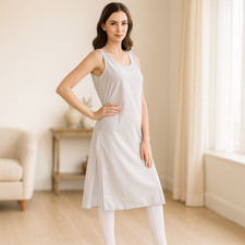 Breathable Cotton Long Slip for Under Dress  Elegant Soft Full Length Innerwear