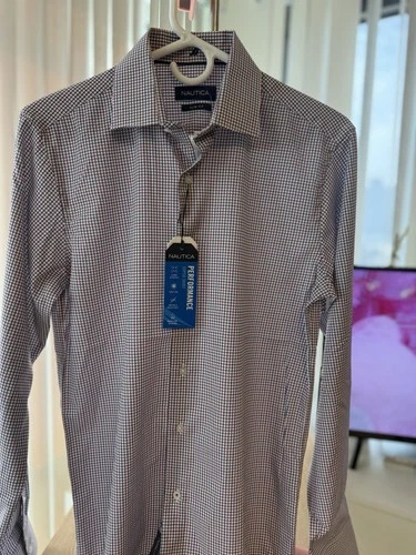 Nautica Men’s Small S Plaid Check Button Down Shirt Red Navy White NWT image 16