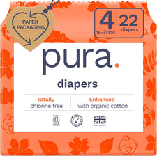 Size 4 Eco-Friendly Diapers 18-31Lbs Totally Chlorine Free TCF Hypoallergeni