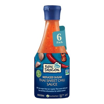 Blue Dragon Reduced Sugar Thai Sweet Chili Sauce  10.5oz Pack of 6  30% Less ...