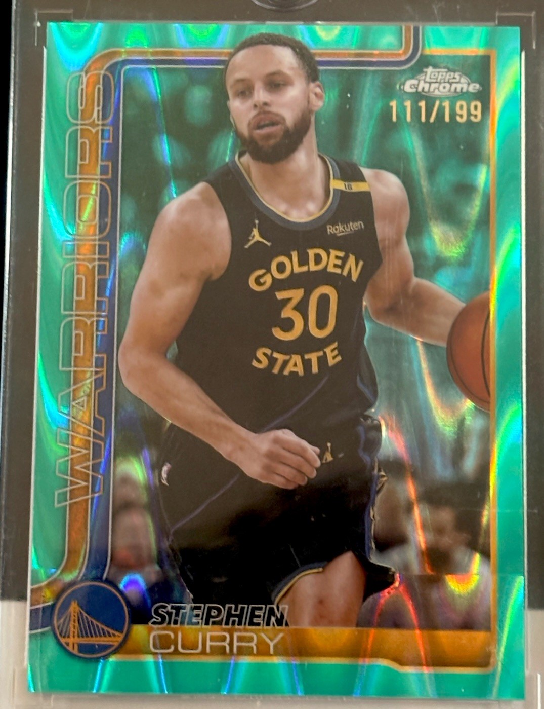 2025-26 Topps Chrome - Stephen Curry #201 Aqua Raywave Refractor /199