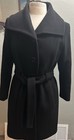 Anne Klein Women's SZ6 Wool Cashmere Blend ButtonFront Belted Coat Lined Black