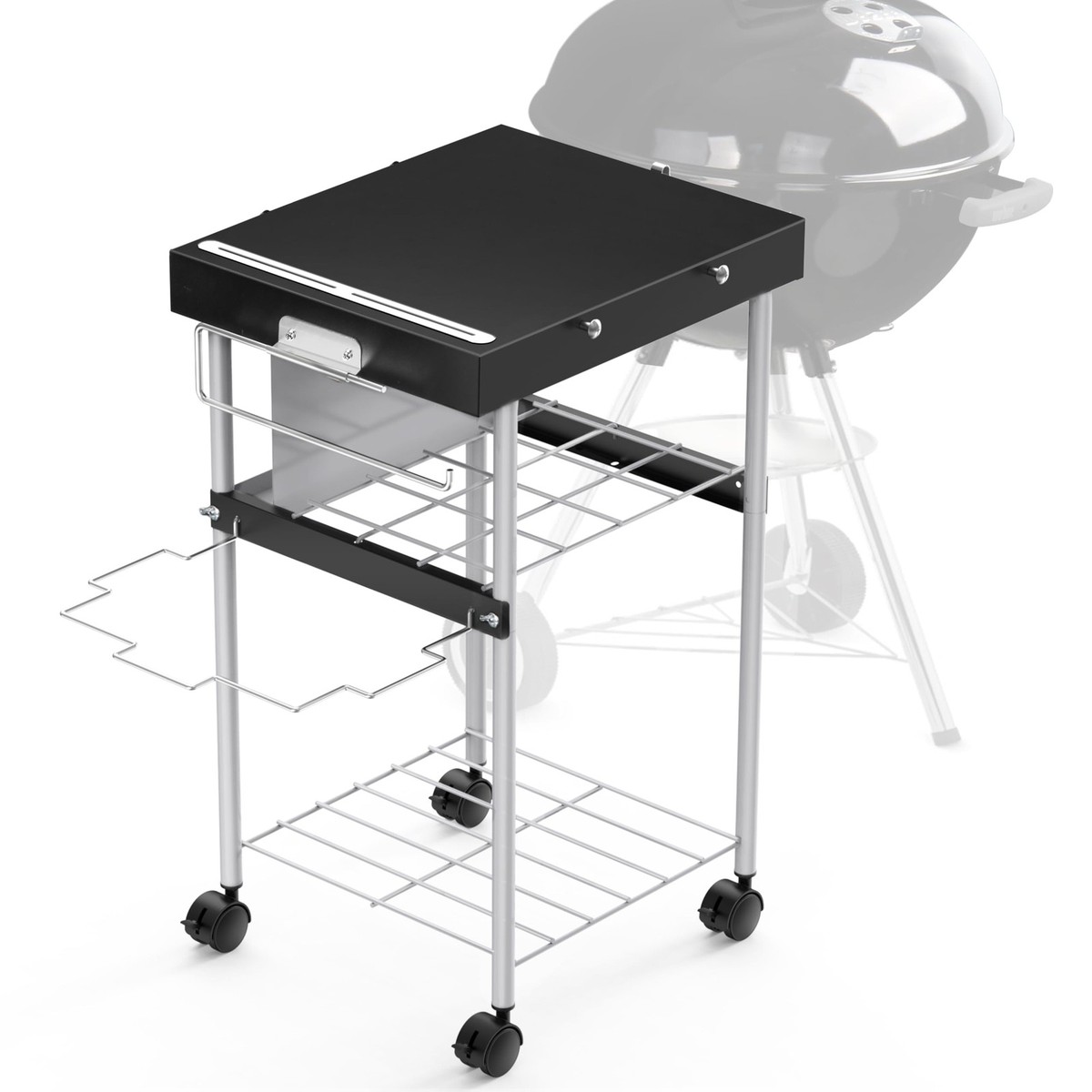 Grill Table Cart for Weber 22 inch Kettle 18in Charcoal Camping