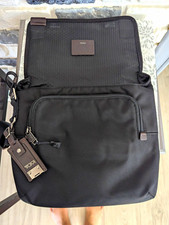 TUMI Black Messenger Bag Zip Closure Crossbod...