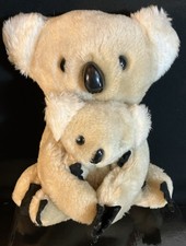Vintage Koala Bear Mom Hugs Joey velkrō Stuffed Animal RARE Pussy Cat Toy Co NY