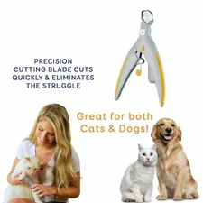 Pet Nail Care Clippers Trimmer with LED Light 5X Magnification for Cats Dogs&&