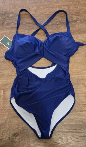 Swimsuit Eomenie Women's One Piece Tummy Control Cutout Size L Mermaidcore 