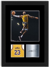 Lebron James Basketball Player Poster Signed Print Photo A4 Wall Art Framed