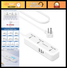 Universal Travel Plug Adapter with USB Ports, 4FT Extension Cord for US, EU, UK,