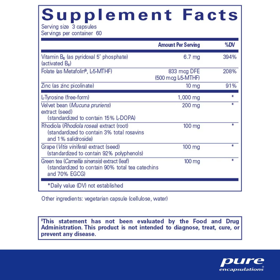 DopaPlus 180 Capsules Pure Encapsulations