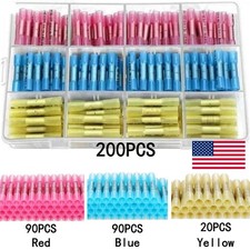 200PCS Heat Shrink But Connector Waterproof Electrical Wire Marine Butt Splice