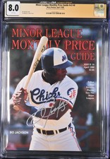 Minor League Monthly Price Guide April 1990 Bo Jackson Autographed CGC x JSA 8.0