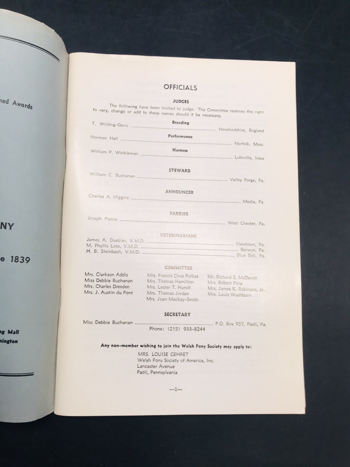 1969 10th Annual National Eastern Welsh Pony Show Horse Devon PA Catalog Program