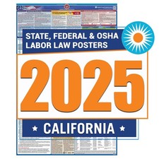 2025 California Labor Law Poster- State, Federal, OSHA Compliant- Workplace R...