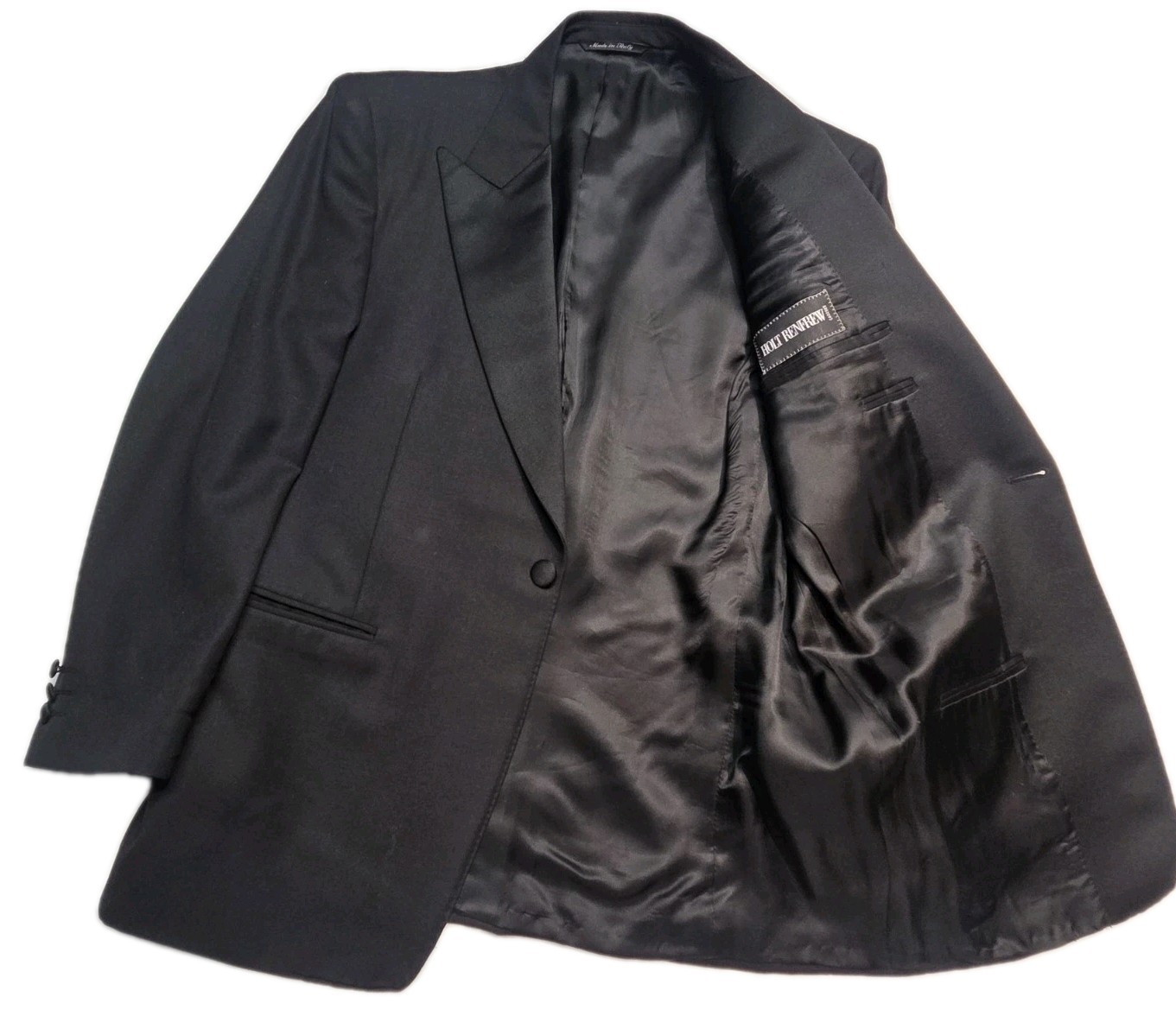 Canali Blazer Sport Coat Men's 48 Holt Renfrew Black 2 Buttons Peak Pocket Italy