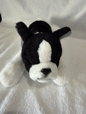 FAO Schwarz French Bulldog Plush Toy Black White