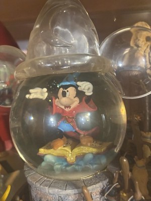 Disney Mickey Fantasia Music Box Vintage Snow globe Sorcerer's Apprentice Hat