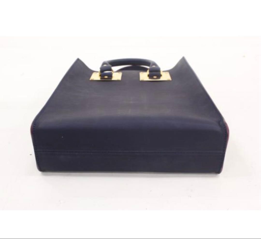 Sophie Hulme Albion Leather Tote Bag Purple Red Gold Hardware