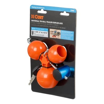 CURT Tri-Ball Trailer Coupler Lock for 1-7/8'', 2'', 2-5/16'' Trailer Ball 23082