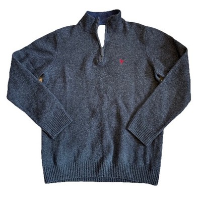 John Partridge Grey 100% Lambswool 1/4 Zip Country Sweatshirt UK L