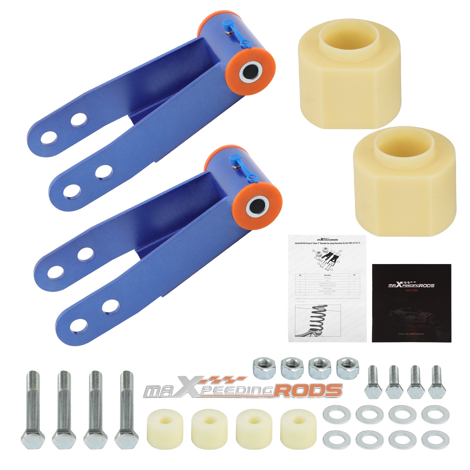 Front 3'' Rear 2'' Lift Kit fit for Jeep Cherokee XJ 2WD 4WD 1984-01 Steel
