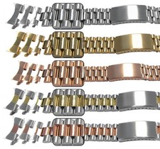 Watch Bracelet Curved Replacement Strap For Rolex President Style Satin Mirror