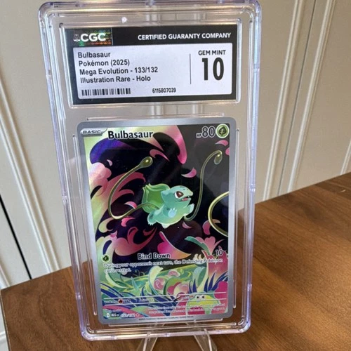 Pokémon Bulbasaur 133/132 Me01: Mega Evolution Illustration Rare Holo CGC 10 GEM