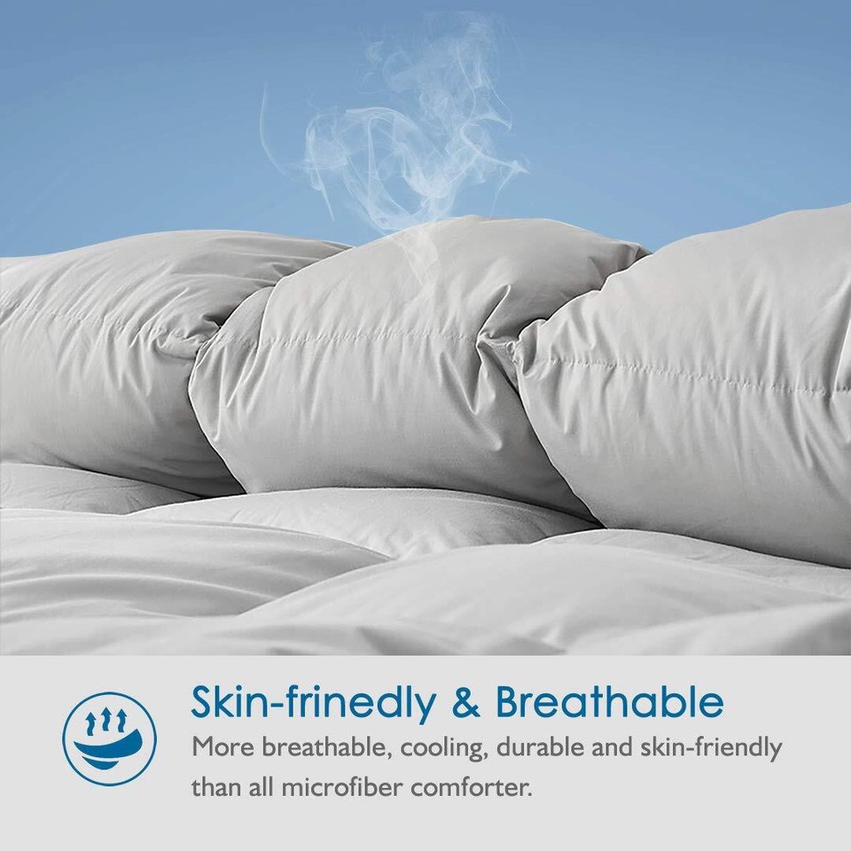 Dafinner Organic Lightweight Feathers Down Comforter Twin Size Thin