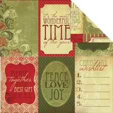 Twig & Berry - Gold, Christmas DS Scrapbook Paper -  Kaisercraft P914