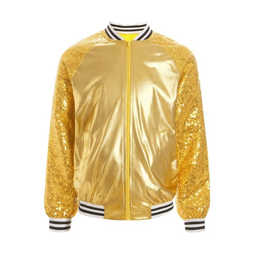 Kids Sweatshirt Sport Blouse Street Jacket Shiny Coat Sequin Sweater Party Top - Picture 5 of 71